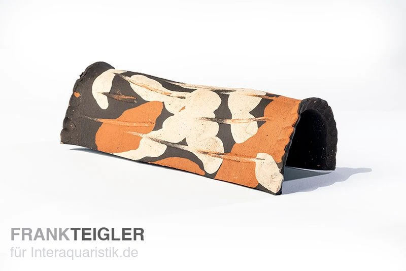 Aquariumkeramik Axolotl Tunnel 23-25 Cm Camouflage 1 Aquariumkeramik Axolotl Tunnel 23-25 Cm Camouflage