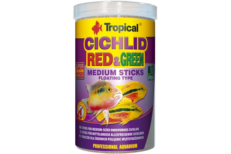 Tropical Cichlid Red & Green Medium Sticks, 1 Liter 1 Tropical Cichlid Red & Green Medium Sticks, 1 Liter